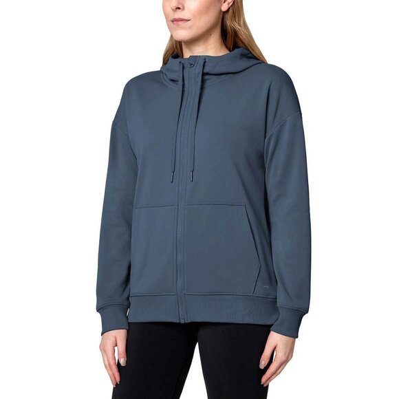 Mondetta Women's Performance Full Zip Hoodie, Blue, L - Picture 1 of 4